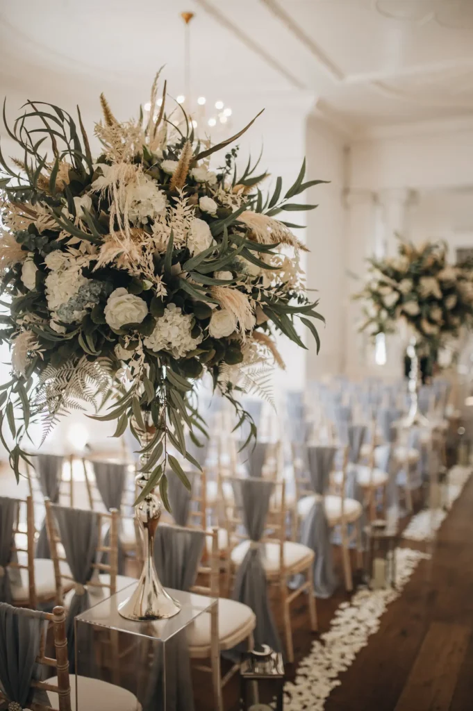 BAWTRY HALL WEDDING PHOTOGRAPHER BRIDAL GUEST ARRIVING AND CEREMONY ROOM SETUP
