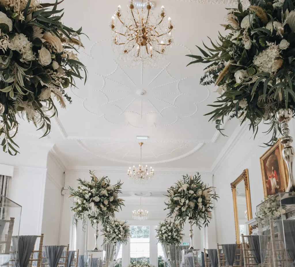 BAWTRY HALL WEDDING PHOTOGRAPHER BRIDAL GUEST ARRIVING AND CEREMONY ROOM SETUP