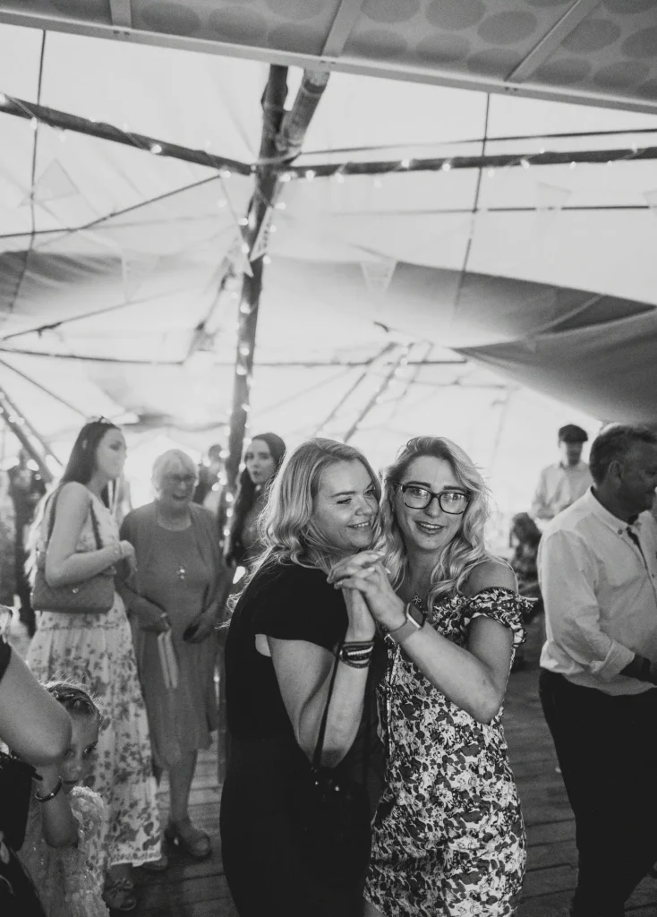guests dancing at at Low Osgoodby Grange Wedding Photography