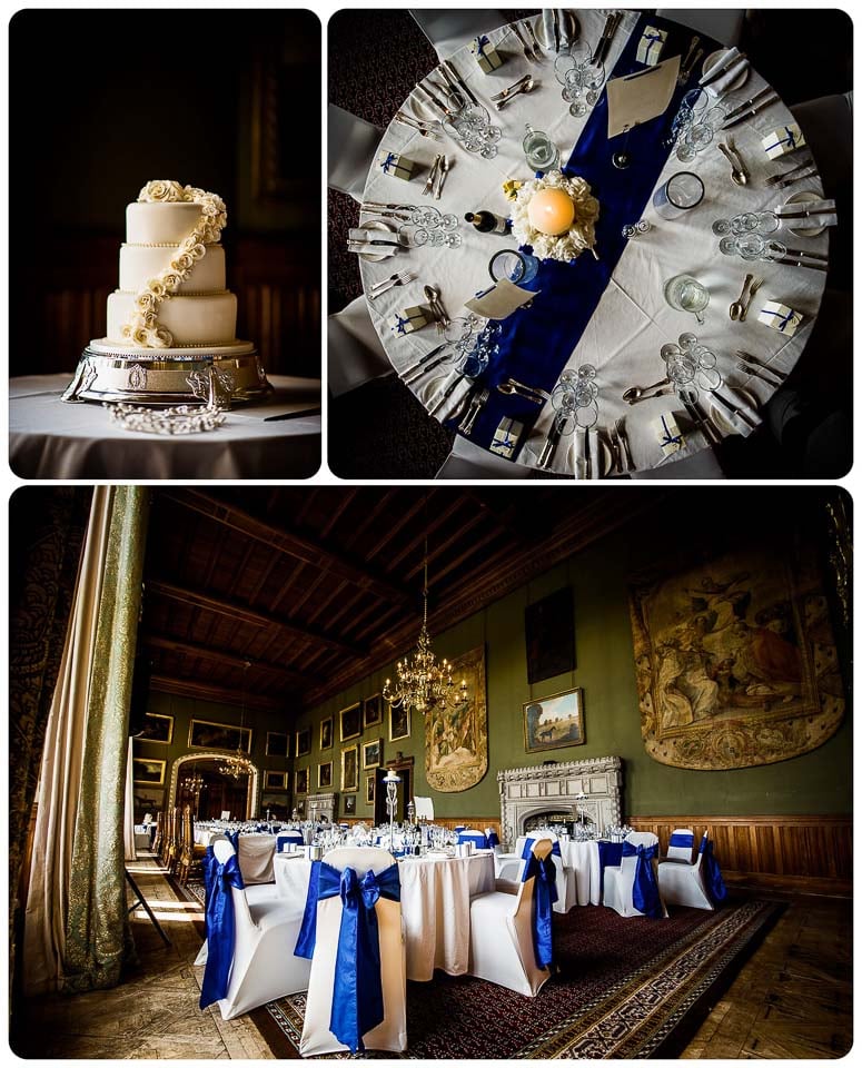 Carlton Towers wedding photographer, table settings for wedding breakfast