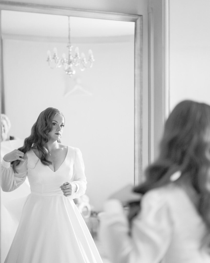 cockcliffe country house wedding photo of bride getting ready