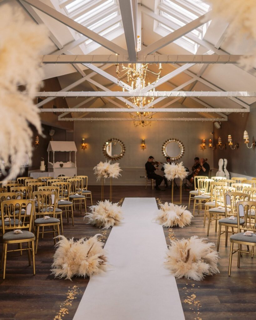 cockcliffe country house wedding photographer ceremony room setup